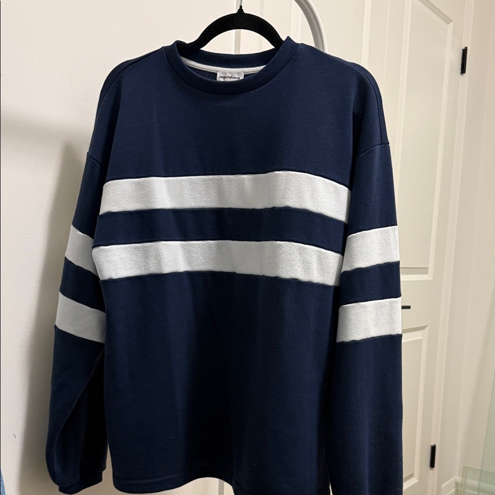 Super down revolve striped long sleeve